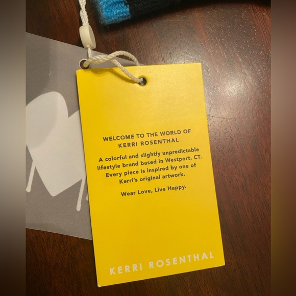 NWT Kerri Rosenthal Colorblock Cashgloves 100% Cashmere Gift Fun Warm Whimsical - Picture 6 of 7